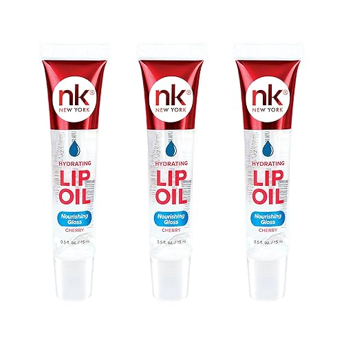 Nicka K Hydrating Lip Oil Nourishing Glass (CHERRY-3PK)