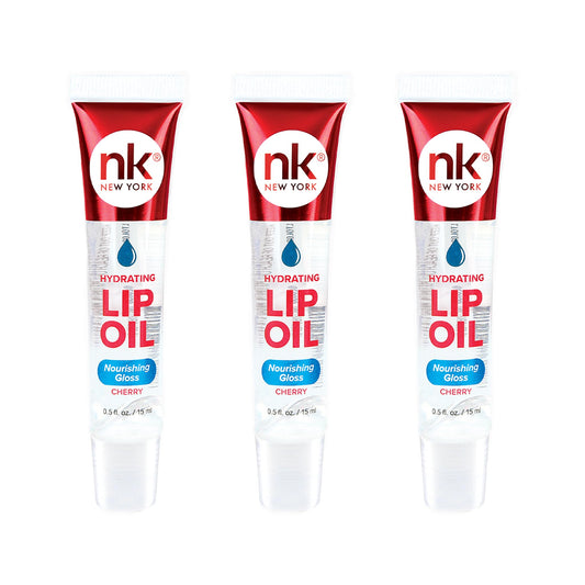 Nicka K Hydrating Lip Oil Nourishing Glass (CHERRY-3PK)