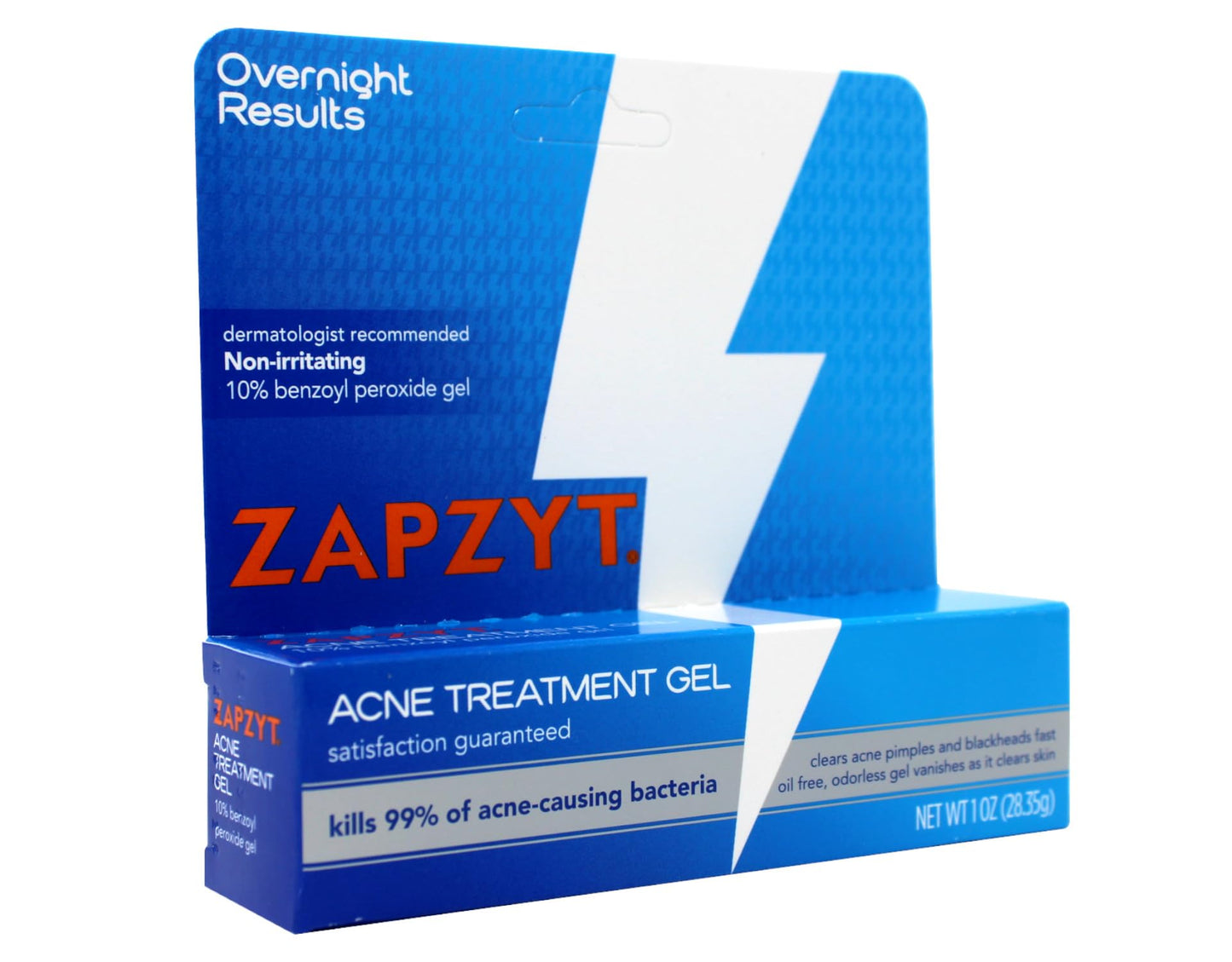 Zapzyt Acne Treatment Gel Maximum Strength 10% Benzoyl Peroxide Acne Spot Treatment 1 oz