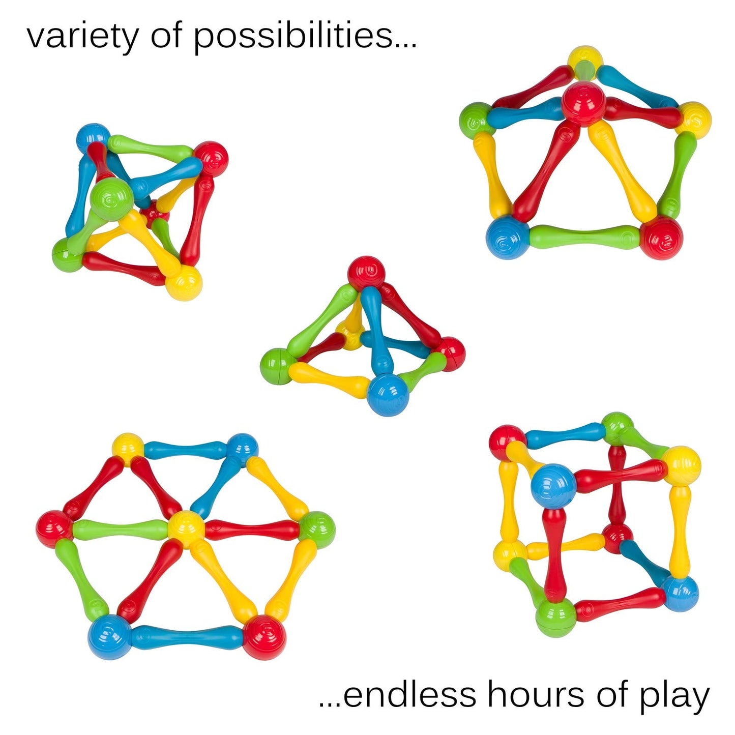 Goobi 20 Piece Construction Set Large Building Blocks Developmental Play Sticks STEM Learning Vibrant Colors Creativity Imagination 3D Puzzle Educational Toys for 1 Year Old Toddlers Preschool