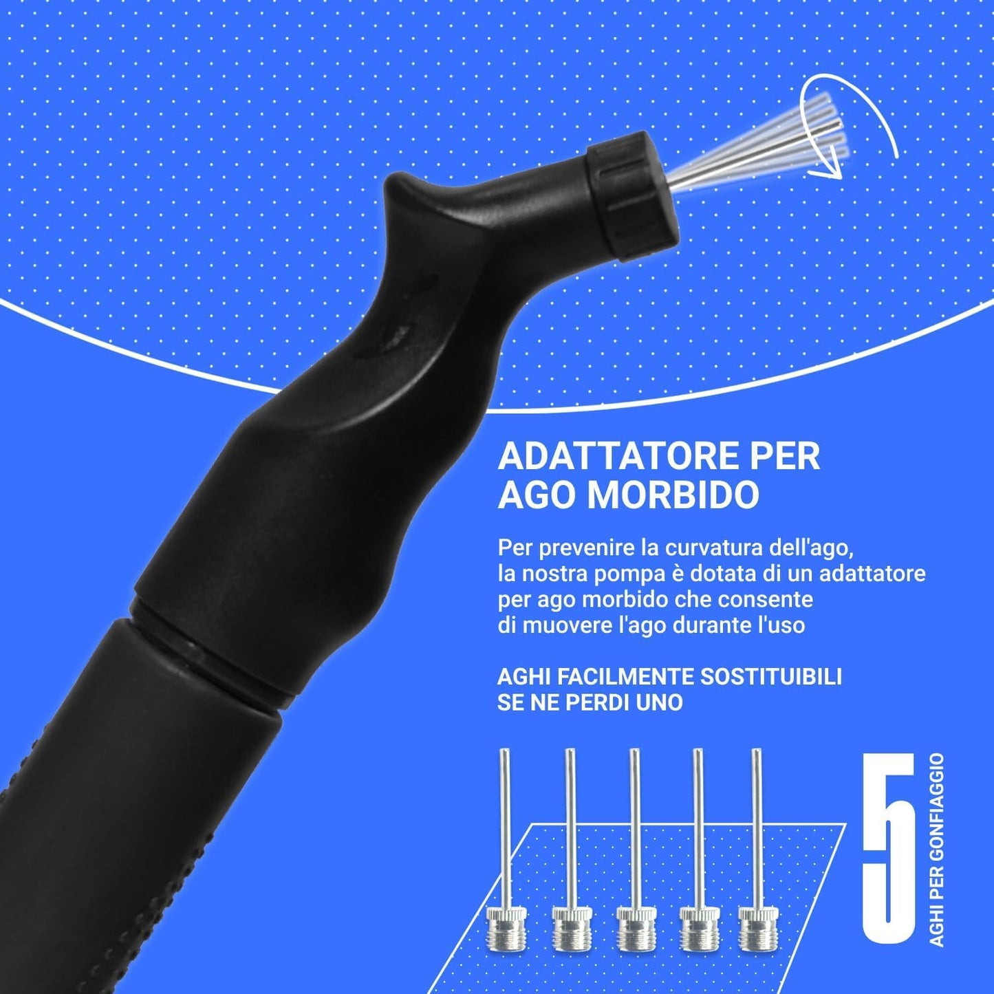 SPORTBIT Ball Pump for Sports Balls - Push & Pull Inflating System - Hand Pump for All Exercise Balls - Volleyball Pump, Basketball Inflator…