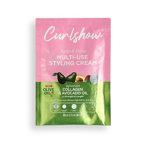 ORS Olive Oil Curlshow Multi-Use Styling Cream Infused with Collagen & Avocado Oil for Strength & Length Travel Packet 1.75 Ounce (1)