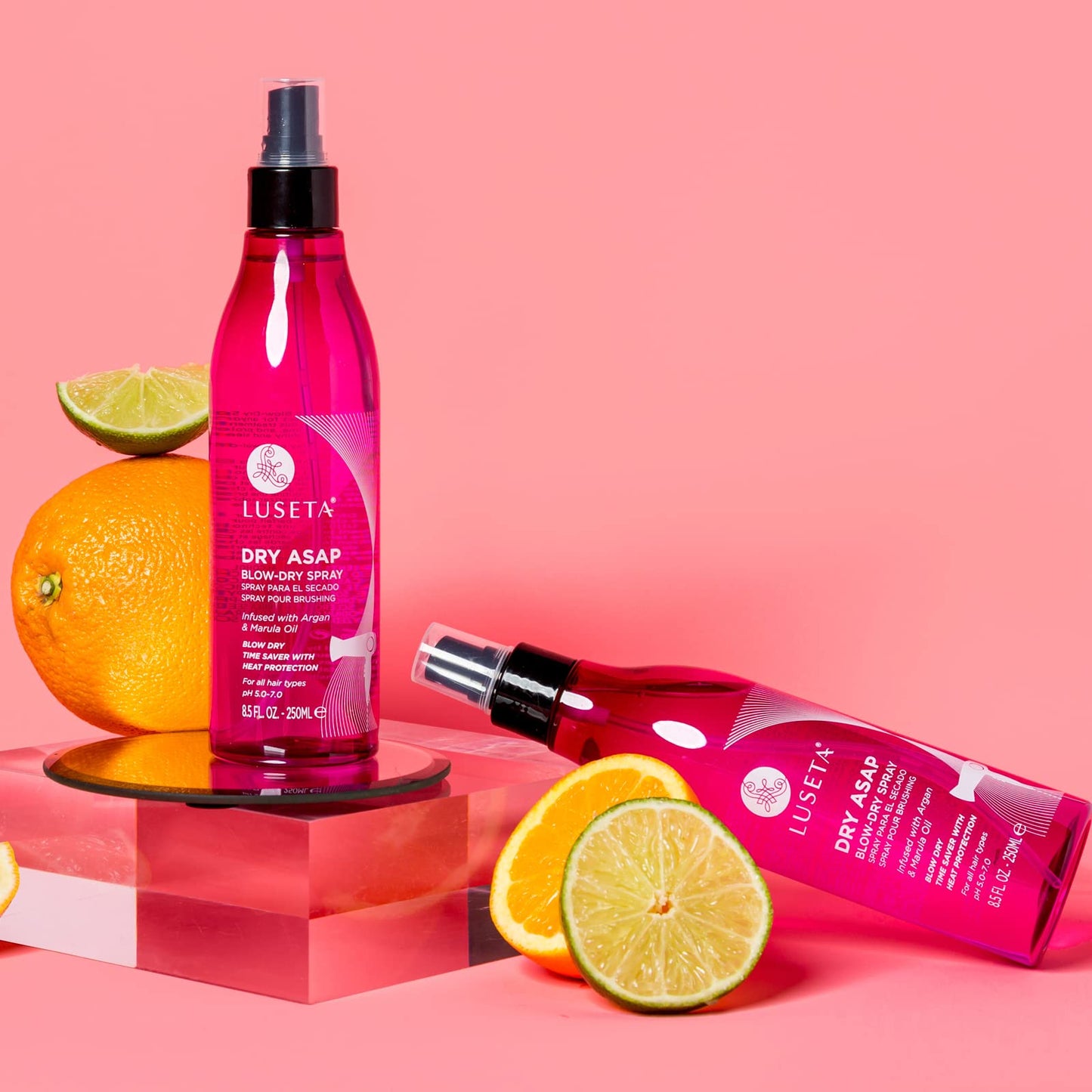 Luseta ASAP Blow-Dry Spray with Argan & Marula Oil - Heat Protectant for All Hair Types, Sulfate & Paraben Free, 8.5oz