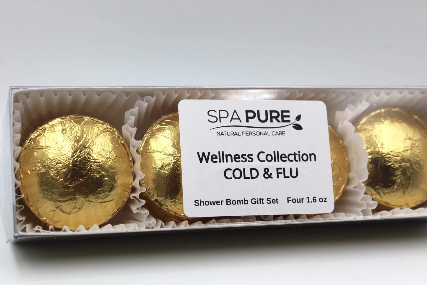 SPAPURE Wellness Collection EUCALYPTUS/LEMON MENTHOL - Vick's Burst (4-pack) Aromatherapy Fizzing Shower Bombs by Spa Pure Naturals