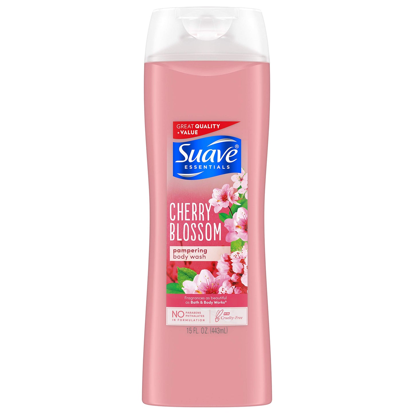 Suave Essentials Body Wash, Cherry Blossom, Packaging May Vary, 15 Fl Oz, Pack of 6 Beauty & Personal Care Suave