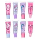 EXPRESSIONS 8pc Lip Gloss Set - Flavored Tubes, Non-Toxic Kid-Friendly, Sweet Scented Holiday Gifts, Children Birthday Party Favor Assortment