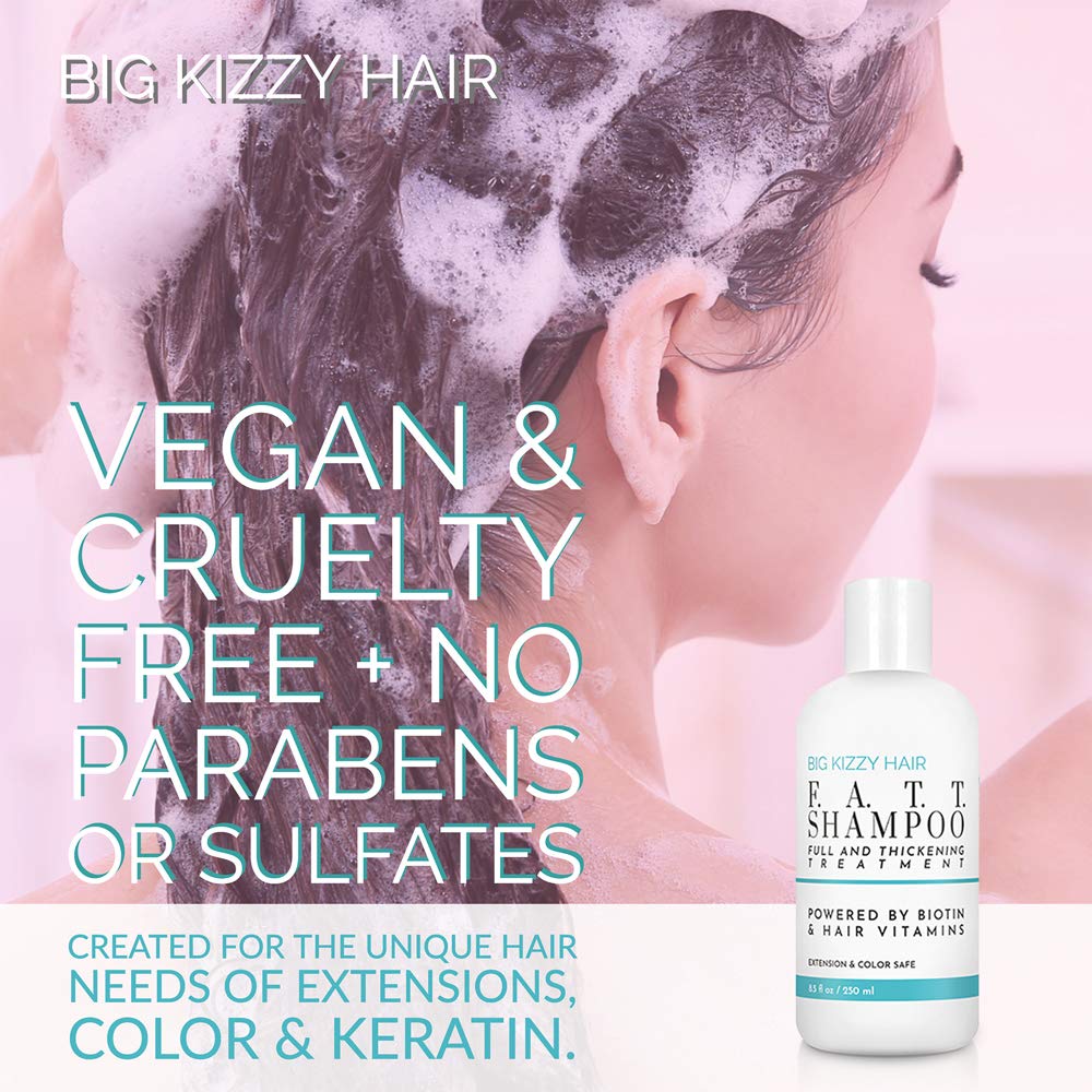 Volumizing & Thickening Biotin Shampoo & Conditioner Set - F.A.T.T. by Big Kizzy, Gentle Hair Care Safe for Extensions, Color & Keratin Treatments