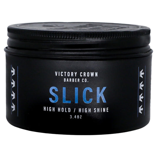 Victory Crown Slick Pomade High Hold & High Shine Natural Hair Styling Grease for Sleek Polished Looks, 3.4 Oz