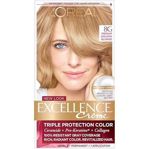 L’Oreal ParisExcellence Creme, 8G Medium Golden Blonde, Warmer