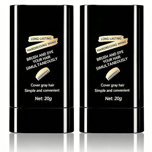 2-in-1 Hair Dye Comb Stick | Instant Dyeing, Grey Hair Concealer, Waterproof Sweatproof, Fast Root Retouching, Safe & Easy to Use 2-Pack (Black Brown)