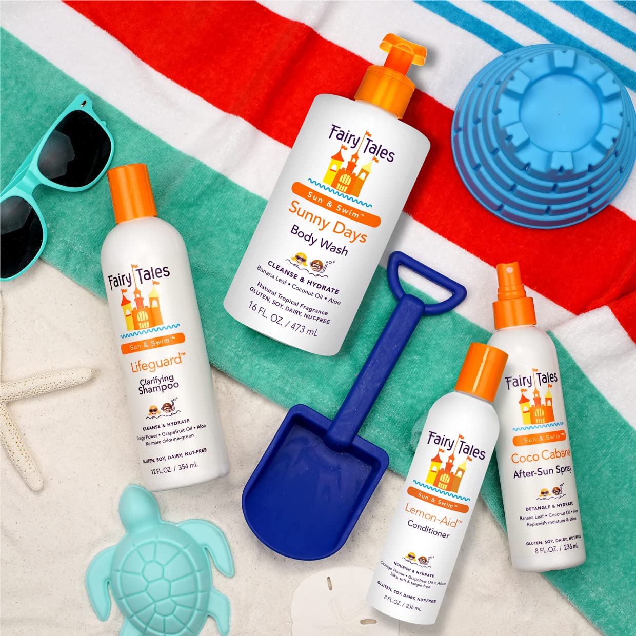 Fairy Tales Sunny Days Chlorine Removal Body Wash, For All Age Swimmers | After Swim Chlorine, Salt And Sunscreen Removal | No Harsh Chemicals or