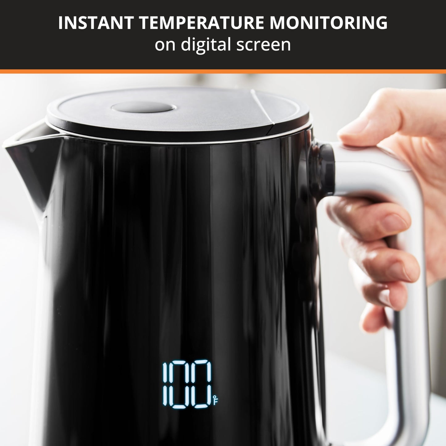 KRUPS Smart Temp Electric Kettle: 1.7L Capacity, 5 Precise Temperature Settings, Digital Display, Cool-Touch Exterior, Cordless Design for Tea…