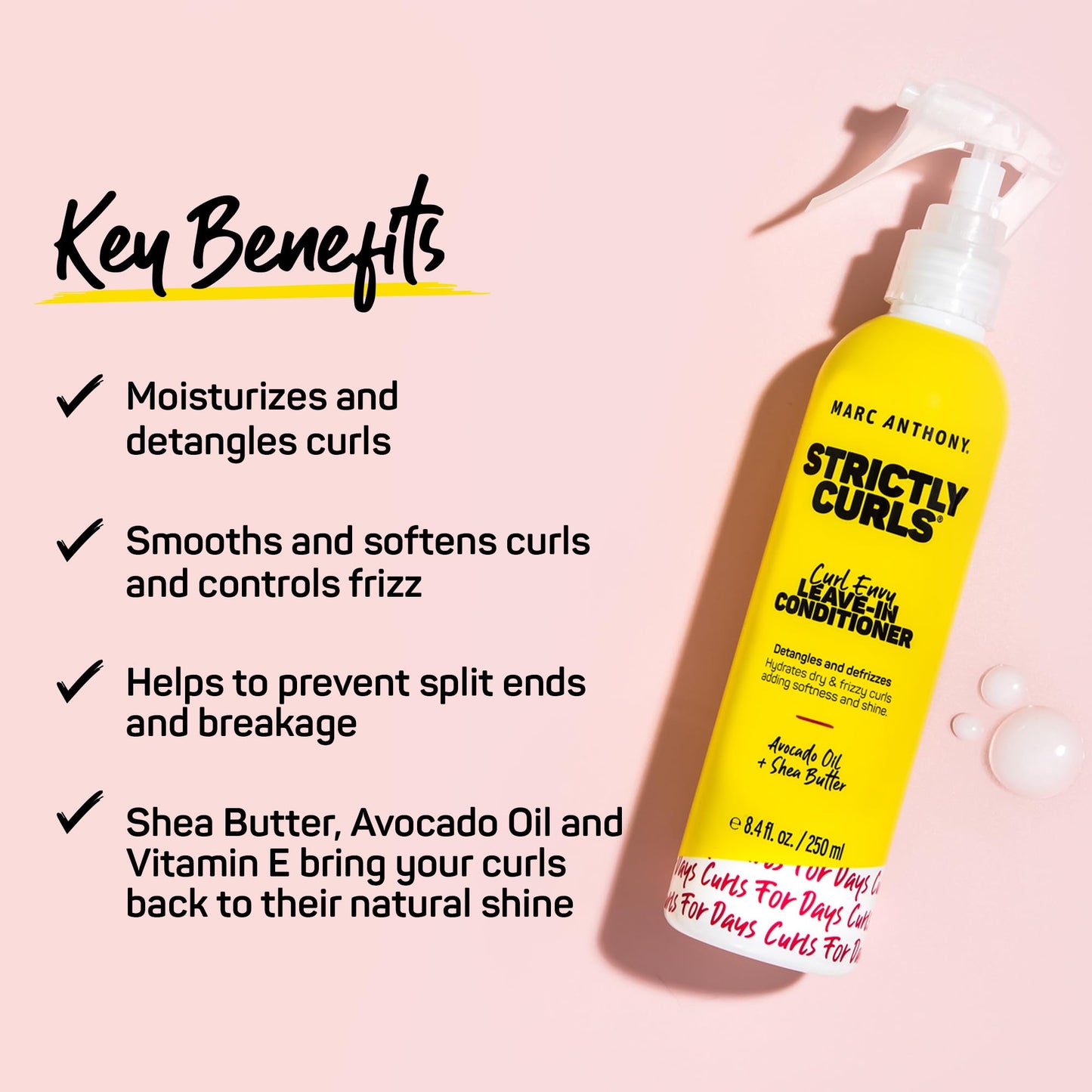 Marc Anthony Leave-In Hair Conditioner for Curly Hair, Strictly Curls - Curl Defining & Deep Conditioning Detangler Moisturizer Hydrates Dry & Frizzy Beauty and Personal Care Marc Anthony
