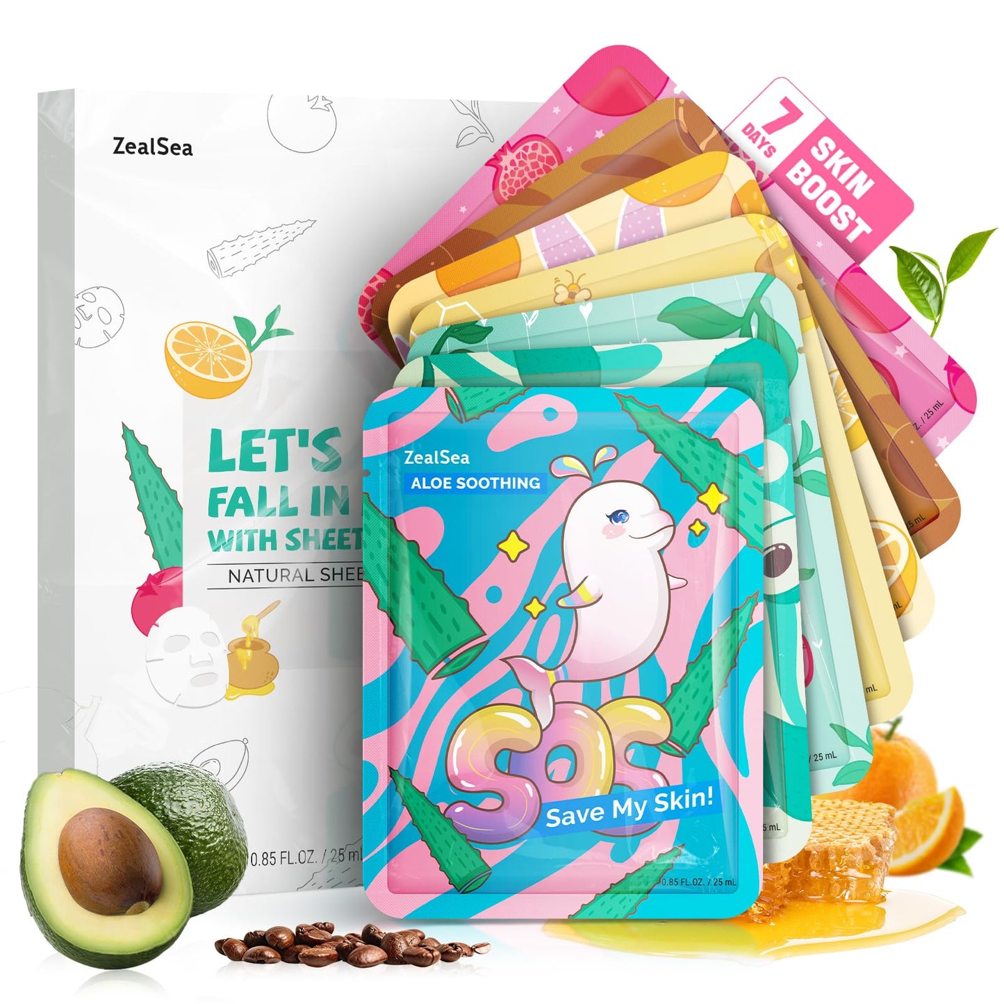 ZealSea Face Mask Skincare Facial Sheet Mask Spa Gifts for Kids Girls Women Beauty and Personal Care ZealSea