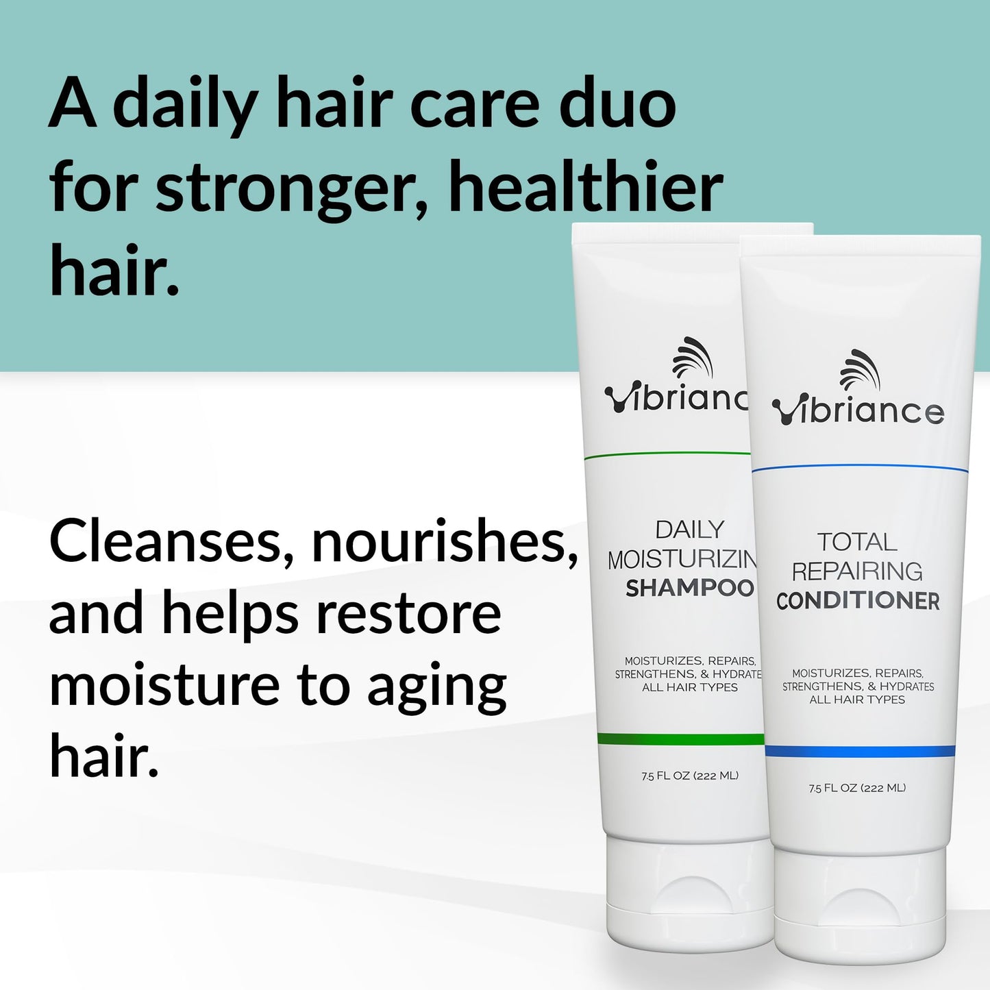Vibriance Shampoo and Conditioner Set - Strengthening Wash Infused with Biotin for Dry, Damaged, Aging Hair - Deeply Hydrating, Moisturizing