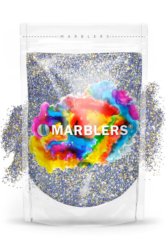 MARBLERS Holographic Glitter [Gold Splash Blue] 3oz (85g) | Fine | Non-Toxic, Vegan, Cruelty-Free | Face, Body, Eyeshadow, Hair, Festival, Party