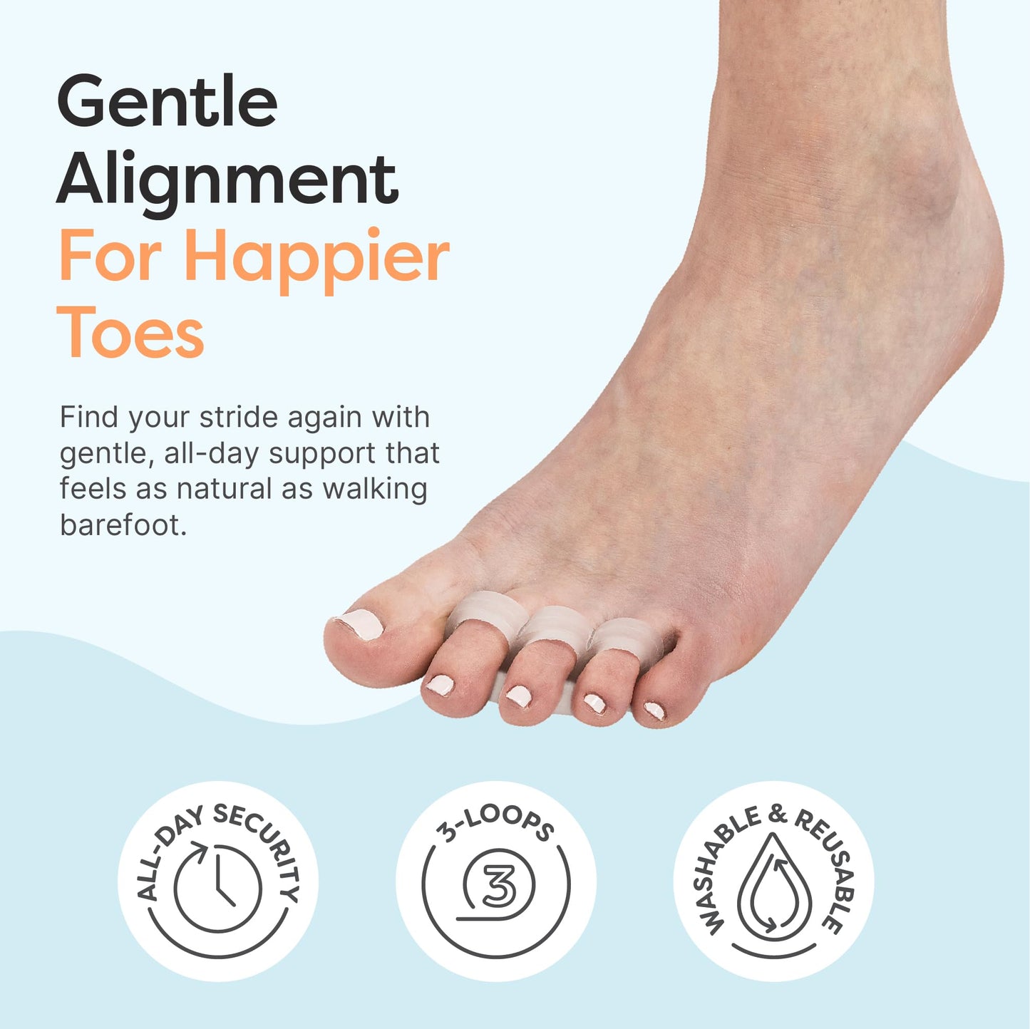 ZenToes Hammer Toe Corrector for Women & Men | Triple Loop Gel Toe Spacers & Separators | Realign Bent, Crooked, Curled, Claw, Hammertoes | Firm Beauty & Personal Care ZenToes