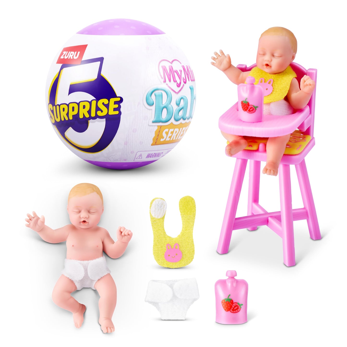 5 Surprise My Mini Baby Series 2 by ZURU, Collectible Mystery Capsule, Toy for Girls, Realistic Miniature Baby, Playset and Accessories (Single…