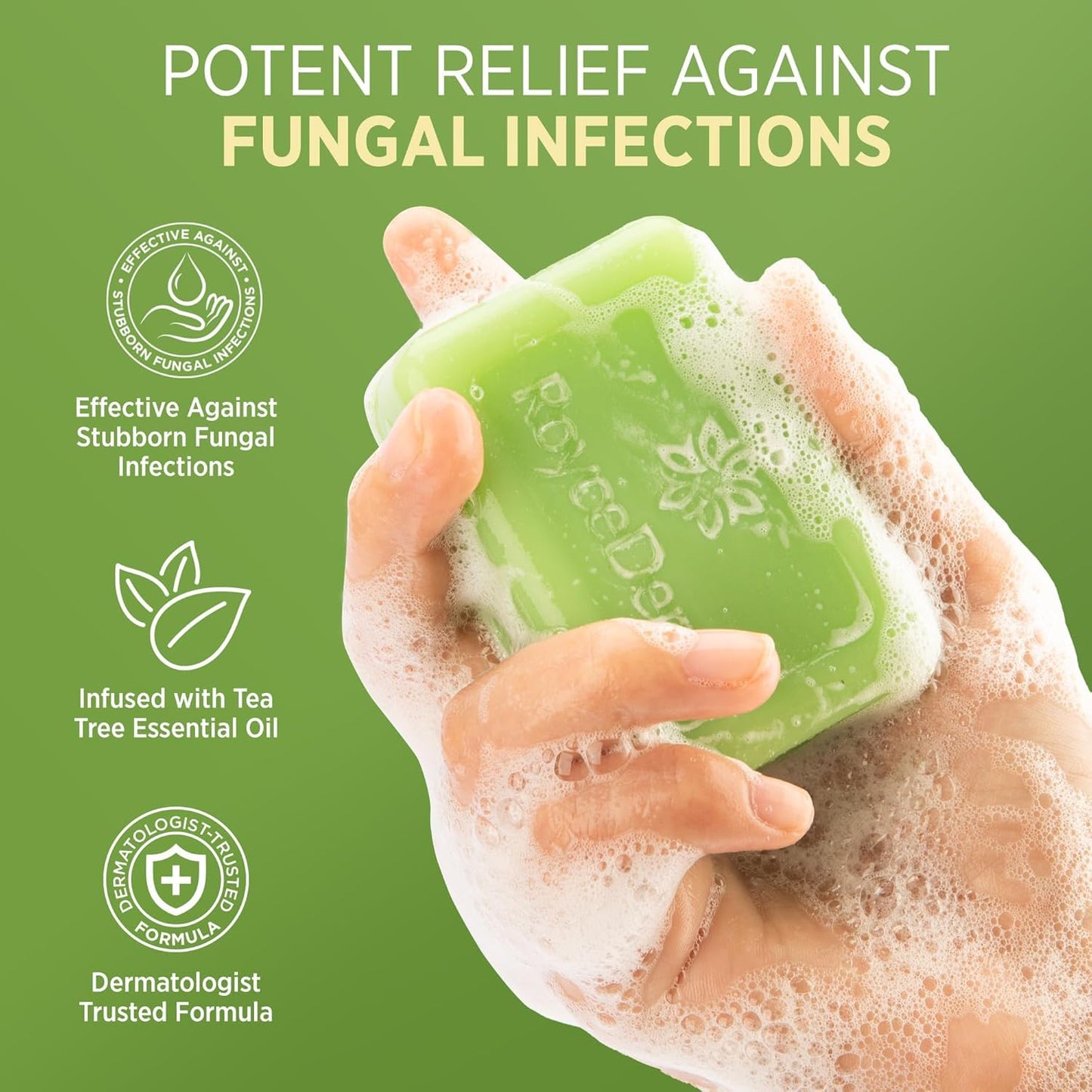 Roycederm Antifungal Bar Soap - Tea tree Oil Soap - Athlete’s Foot Treatment for Jock Itch & Ringworm - Medicated Antifungal Soap with Clotrimazole 1% Beauty & Personal Care Roycederm