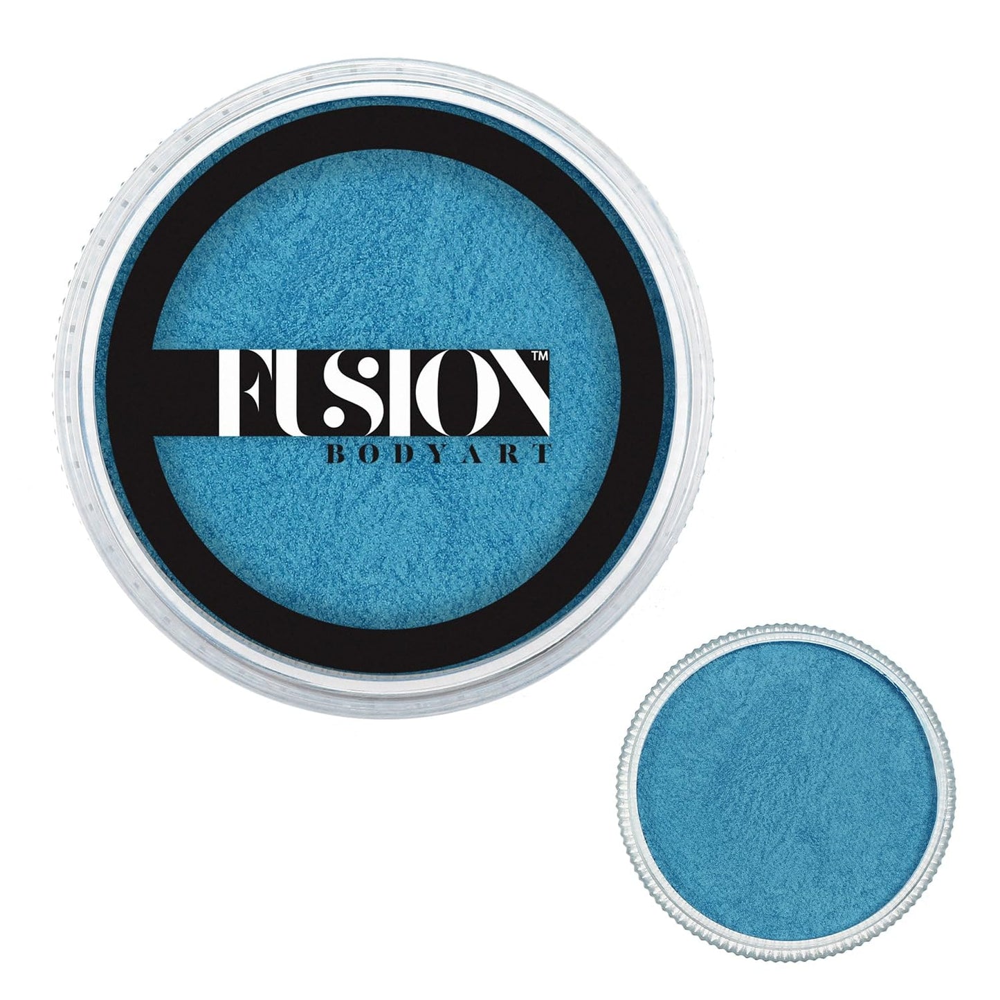 Fusion Body Art Pro Face Paint | Pearl Winter Blue (25gm), Professional Quality Water Activated Shimmery Face and Body Paint Supplies Single Metallic