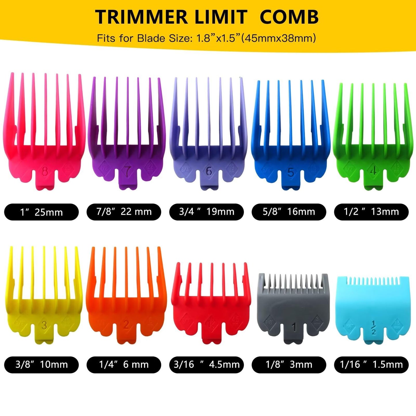 Professional Hair Clipper Guards Guide Combs,From 1/16inch to 1inch(1.5-25mm) for TPOB Slime2, Babylixx Pro FX870/ FX880/ FX825 Series, Hattekex RFC Beauty and Personal Care USonline911
