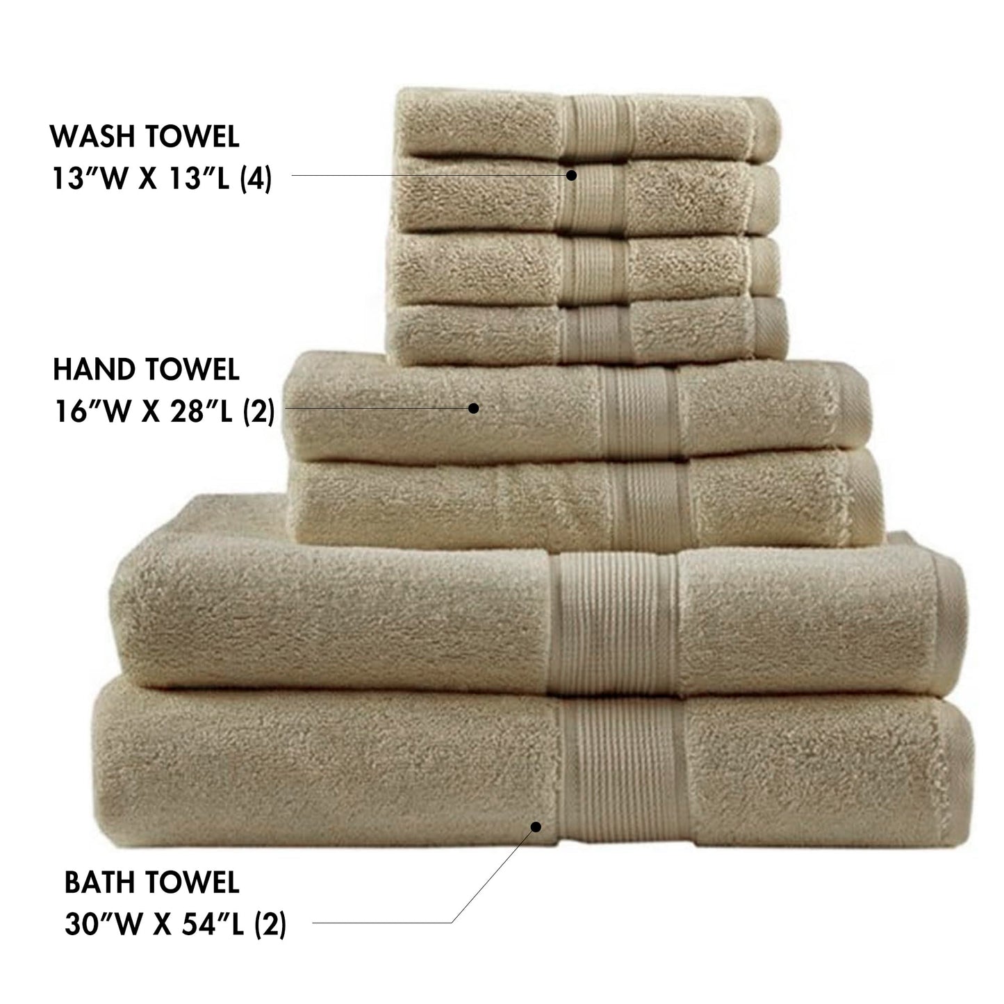 Madison Park 800GSM Bathroom Towel Set of 8 100% Cotton Bath Towel Set for Bathroom Luxurious Highly Absorbent 2 Bath Towels 2 Hand Towels 4…