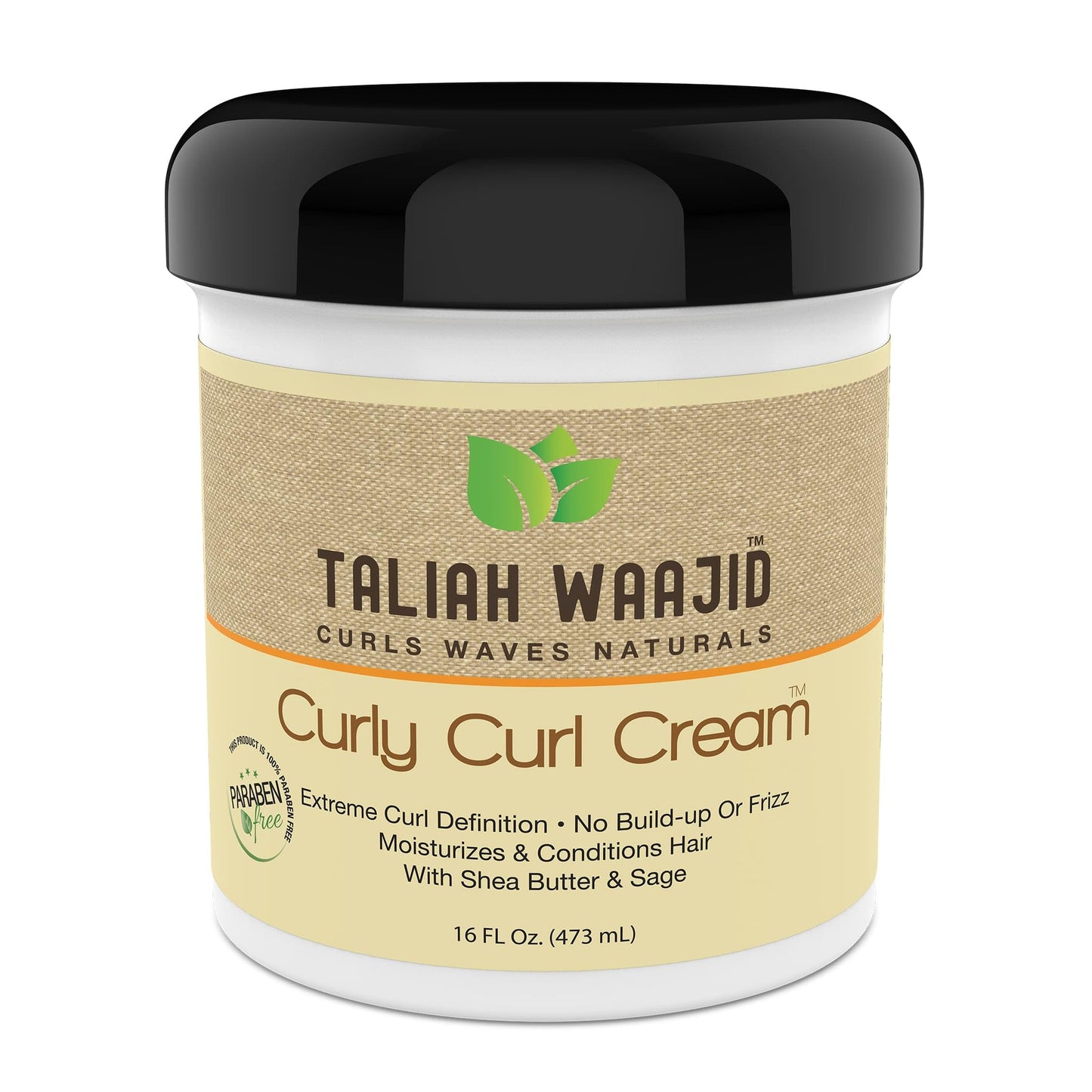 Taliah Waajid Curls Waves Natural - Curly Curl Cream | Extreme Curl Definition Hair Styling Gel | No Build-up or Frizz | 100% Paraben Free | Shea