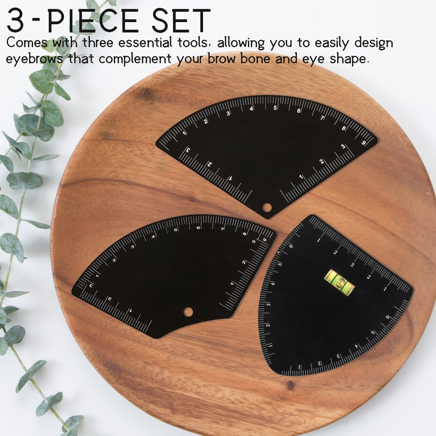 3 Pieces Eyebrow Ruler and Microblading Mapping Kit for Fast Eyebrow Design - Reusable Drawing Guide for Women and Men