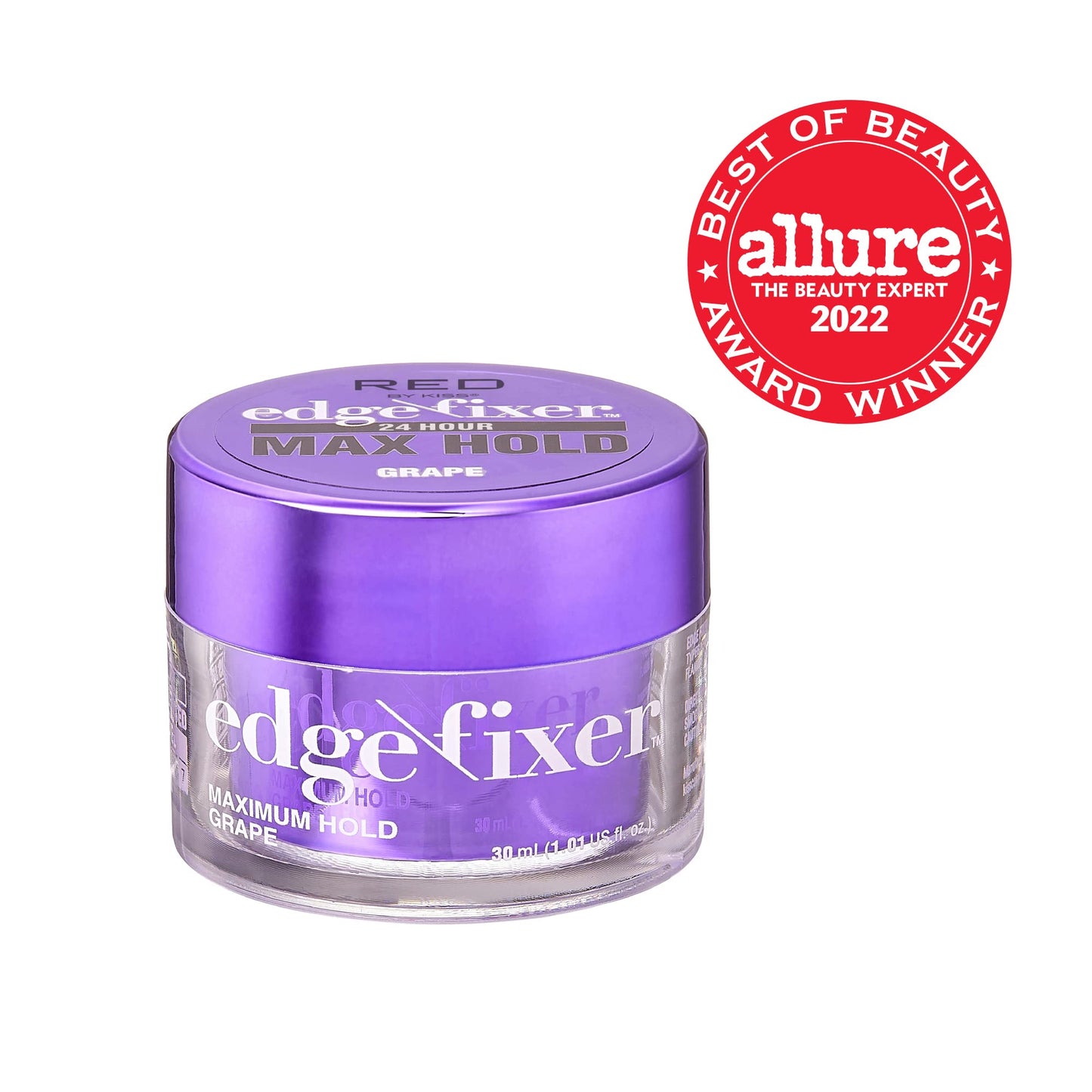 Red by Kiss Edge Fixer 24 Hour Maximum Hold Edge Wax No Flaking Biotin B7 Infused Hair Gel 1.01 fl.oz