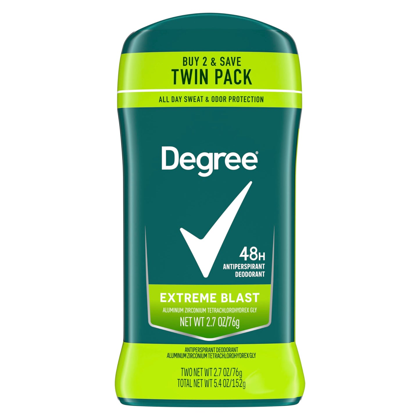 Degree Men Original Protection Antiperspirant Deodorant Extreme Blast Twin Pack 48-Hour Sweat and Odor Protection Antiperspirant For Men 2.7 oz Beauty and Personal Care Degree