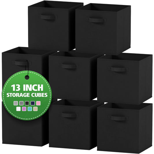 Fabric Storage Cubes for Cube Organizer - 8 Pack Heavy Duty Storage Bins - 13 Inch Cube Storage Bin, Use As A Clothes Storage Box In Closet, Baskets…
