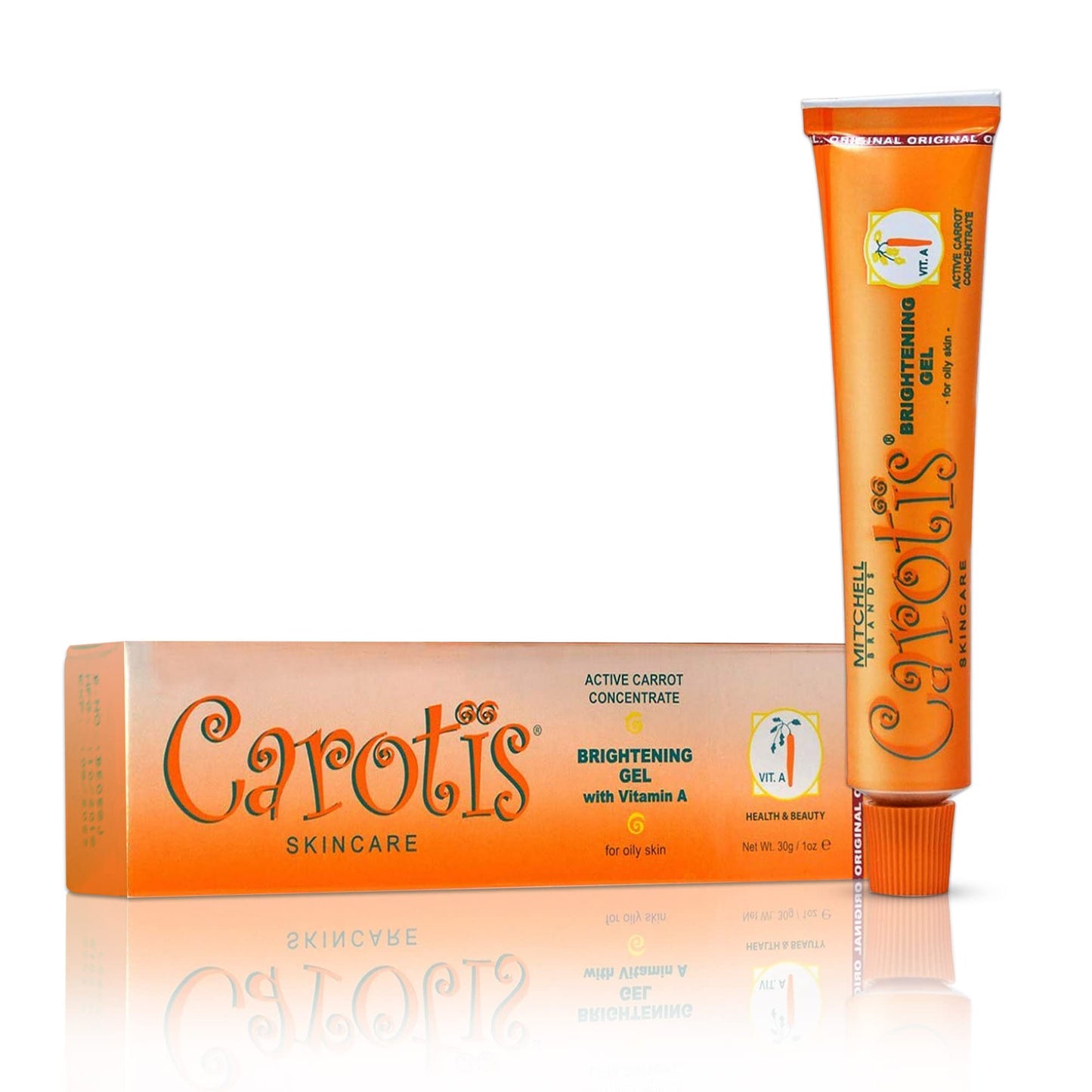 CAROTÏS Brightening Gel | 30g / 1 fl oz | Fade Dark Spots on: Face Armpit, Body Knees, Feet, Hands, & Even Out Skin Tone | with Carrot Oil and Alpha