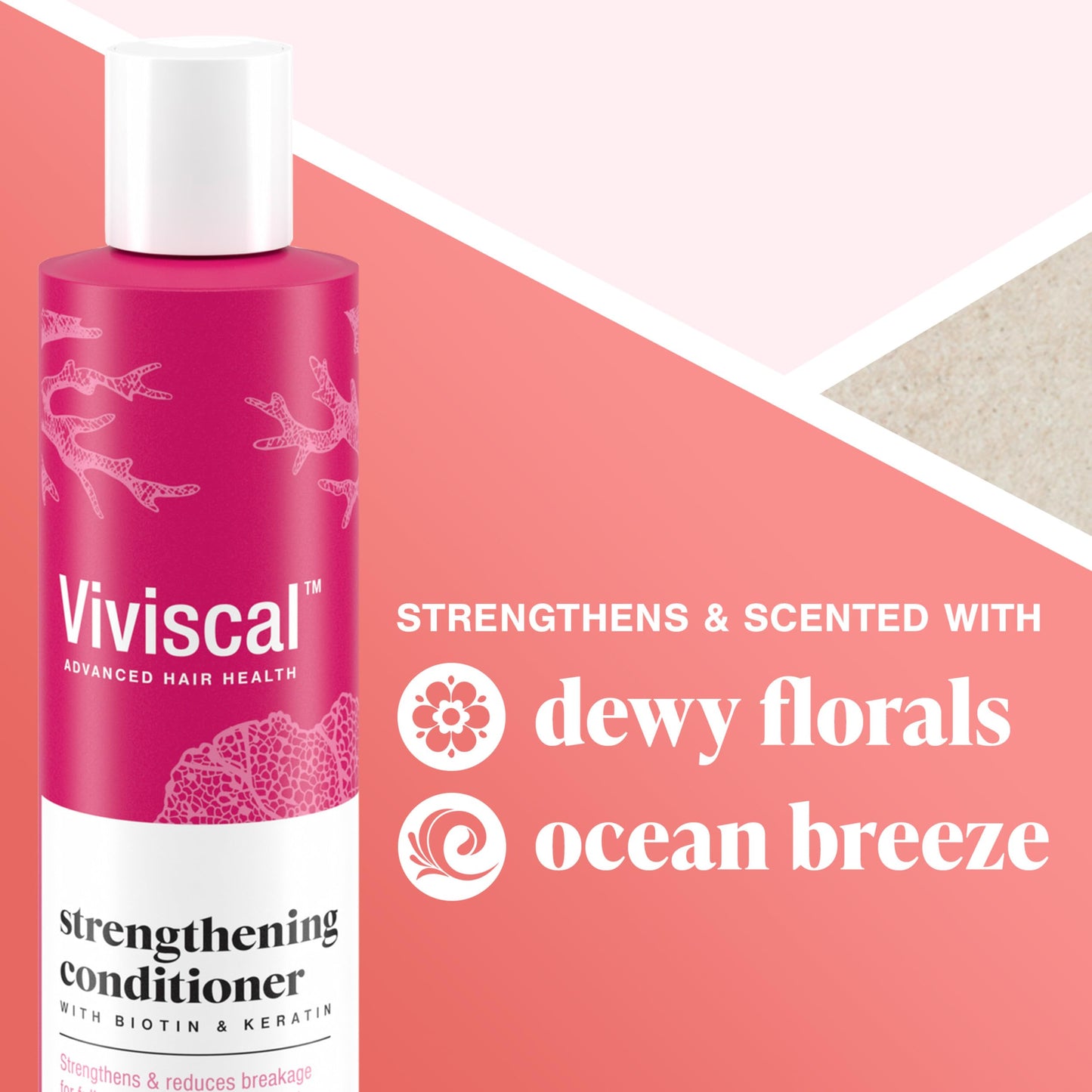 Viviscal Hair Strengthening Conditioner - Strengthens and Reduces Breakage for Fuller, Healthier Hair - With Biotin, Keratin and Marine Extracts