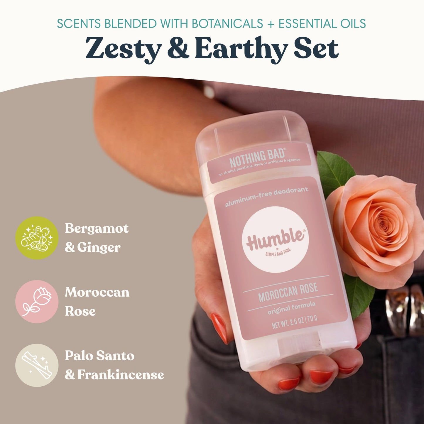 Humble Aluminum-Free Deodorant for Women & Men, Zesty & Earthy Variety Pack - Clean & Fresh Natural Deodorant Stick with Essential Oils Beauty and Personal Care HUMBLE SIMPLE AND TRUE.