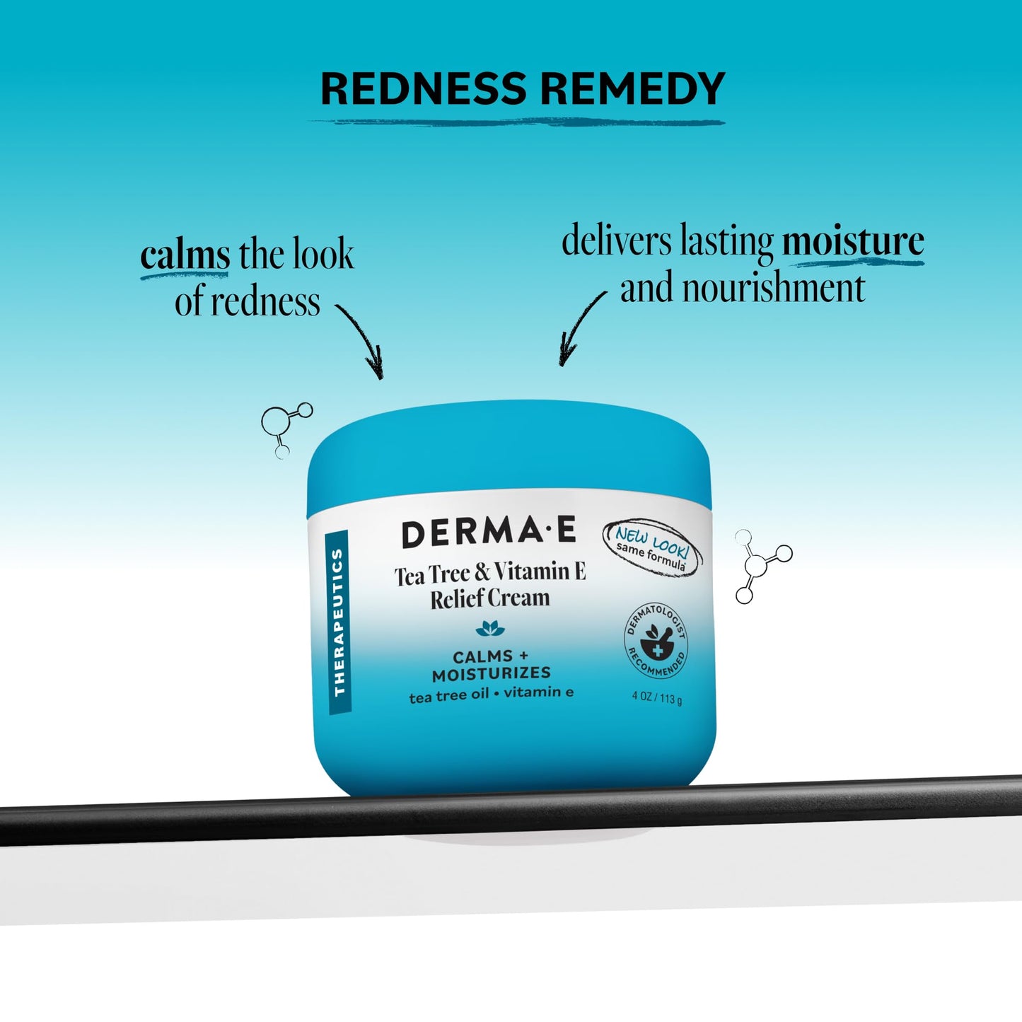 Derma E Tea Tree and Vitamin E Relief Cream - Deeply Moisturizing Tea Tree Lotion - Vitamin E Cream Soothes, Calms and Nourishes Dry, Irritated Skin