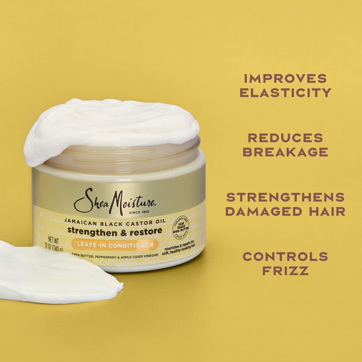 SheaMoisture Jamaican Black Castor Oil, Strengthen & Restore Leave-In Conditioner, 11.5 fl oz (340 ml)