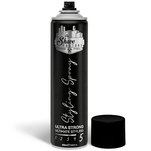 the shave factory Ultra Strong Styling Spray: Long-lasting Hold, Perfect Control and Impeccable Style 400ml 13.52 fl oz. (Regular)
