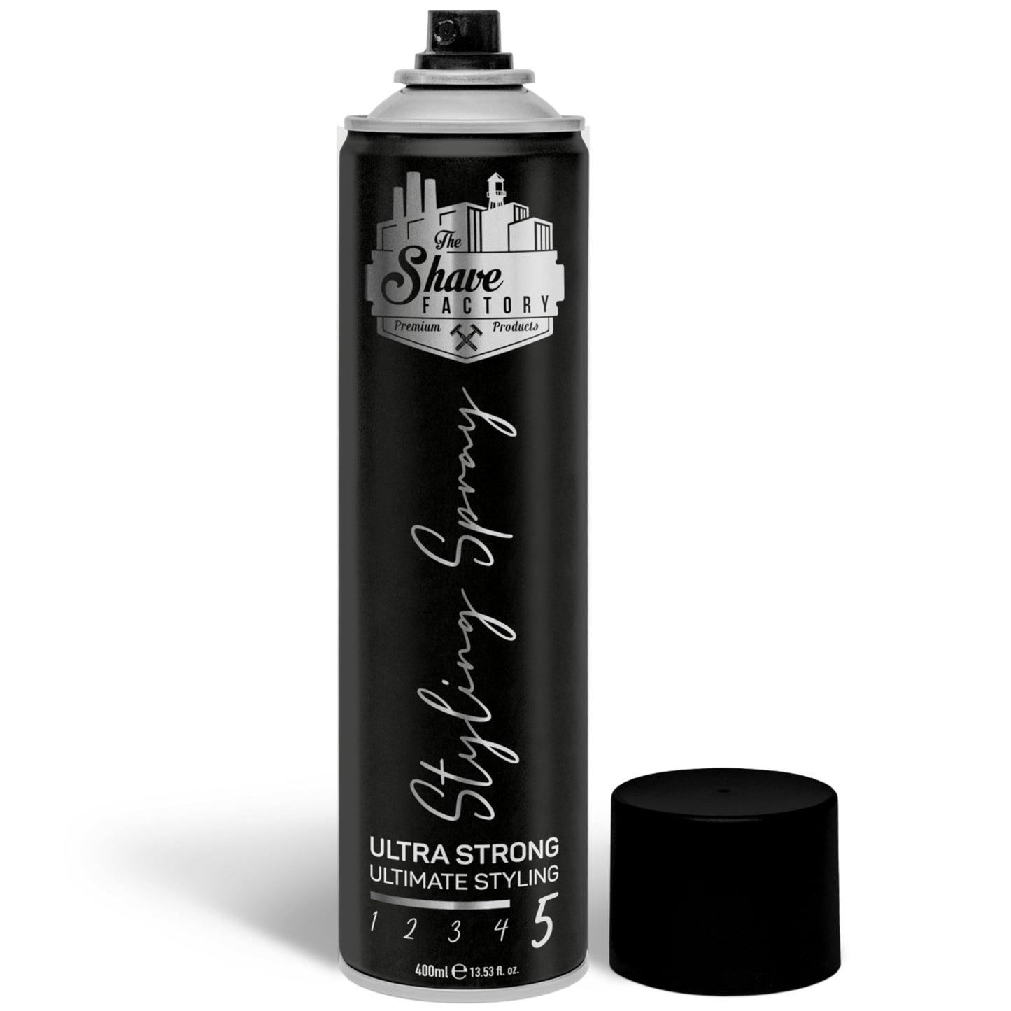 the shave factory Ultra Strong Styling Spray: Long-lasting Hold, Perfect Control and Impeccable Style 400ml 13.52 fl oz. (Regular)