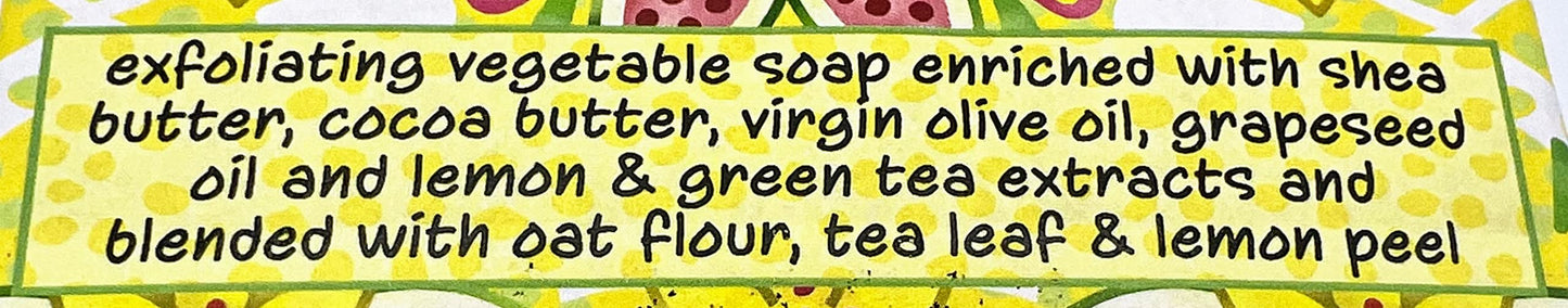 Greenwich Bay Trading Co, Lemongrass and Tea Shea Butter Soap, Set of 3 Bars, 6.4 Ounces Each