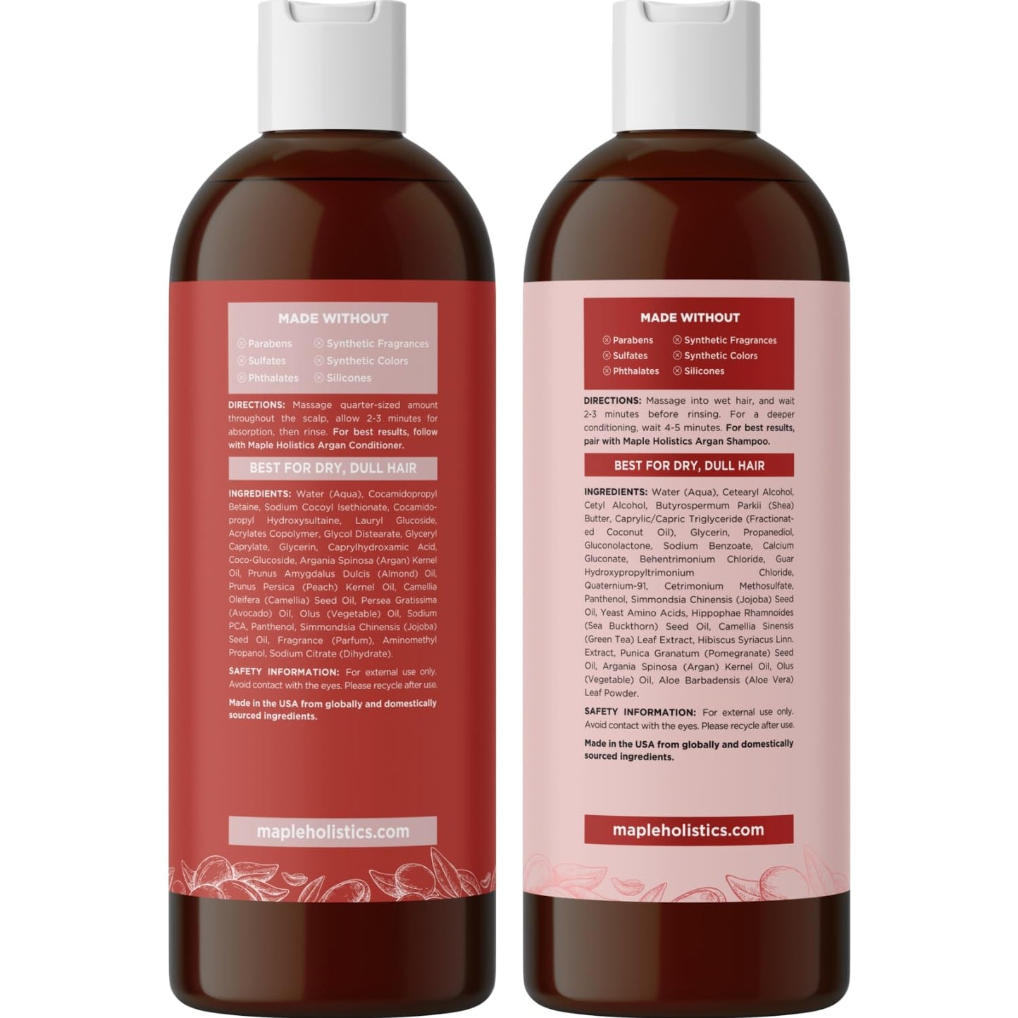 Argan Oil of Morocco Shampoo and Conditioner - Sulfate Free Shampoo and Conditioner Set for Color Treated Hair - Volumizing Shampoo and Conditioner