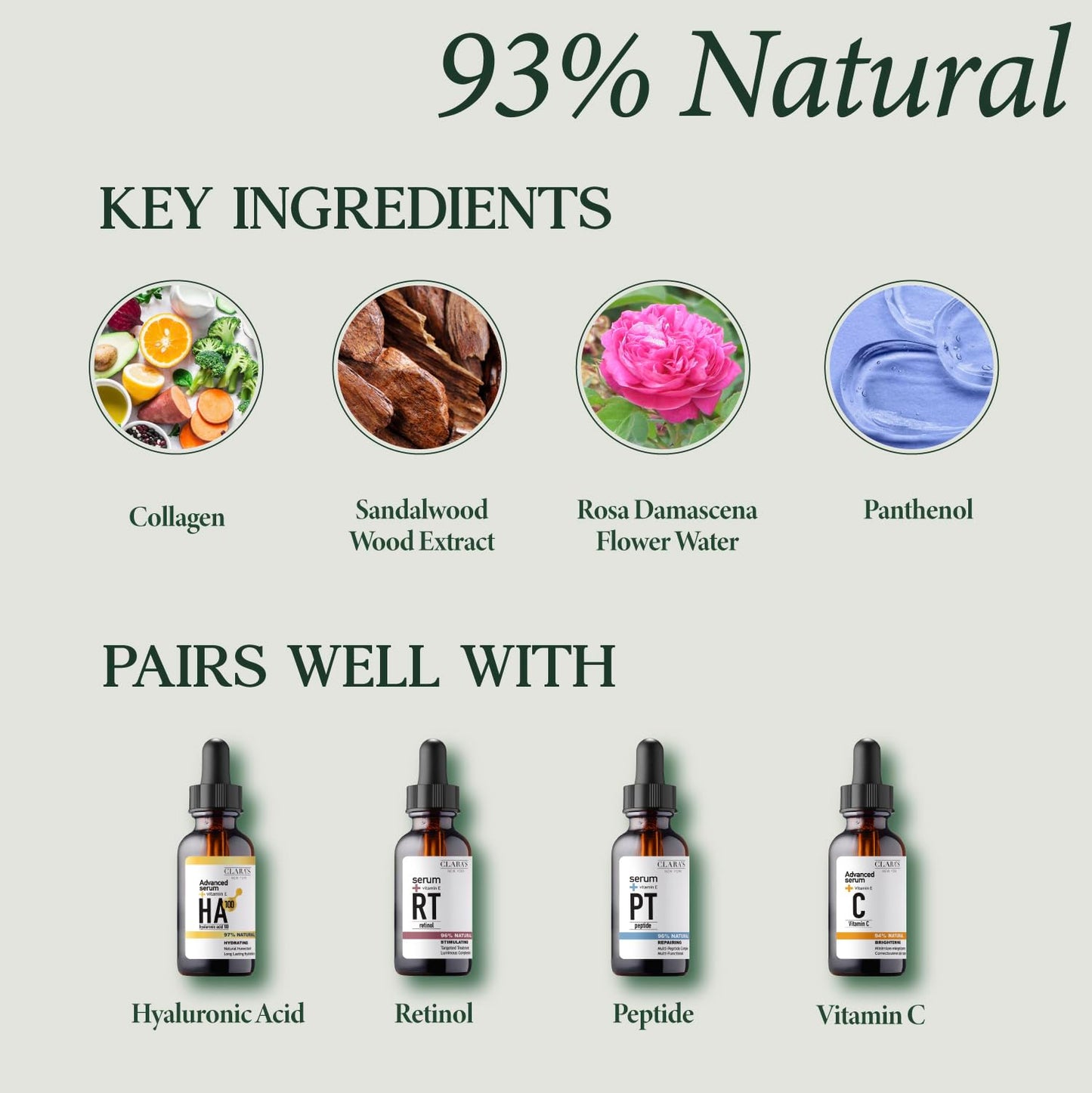 CLARA'S NEW YORK Advanced Rejuvenating Collagen Cream, Anti-Wrinkle and Made for Healthy Glowing Skin, Rich, Non-sticky, Fast-absorbing Formula 50ml