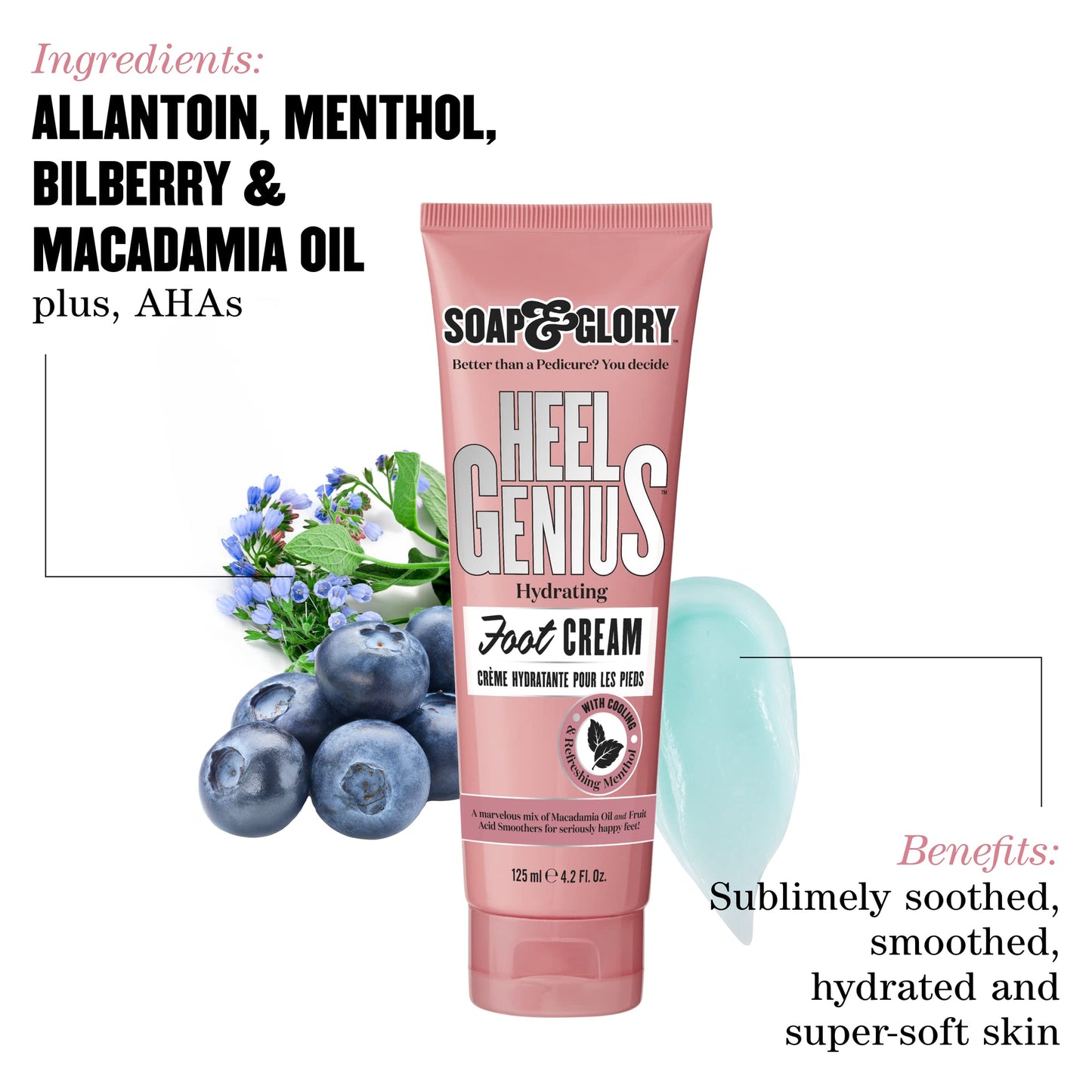 Soap & Glory Moisturizing Foot Cream for Dry, Cracked Feet & Heels - AHA Foot Exfoliator for Dry, Rough Heels - Hydrating Heel Cream for Overnight Beauty and Personal Care Soap & Glory