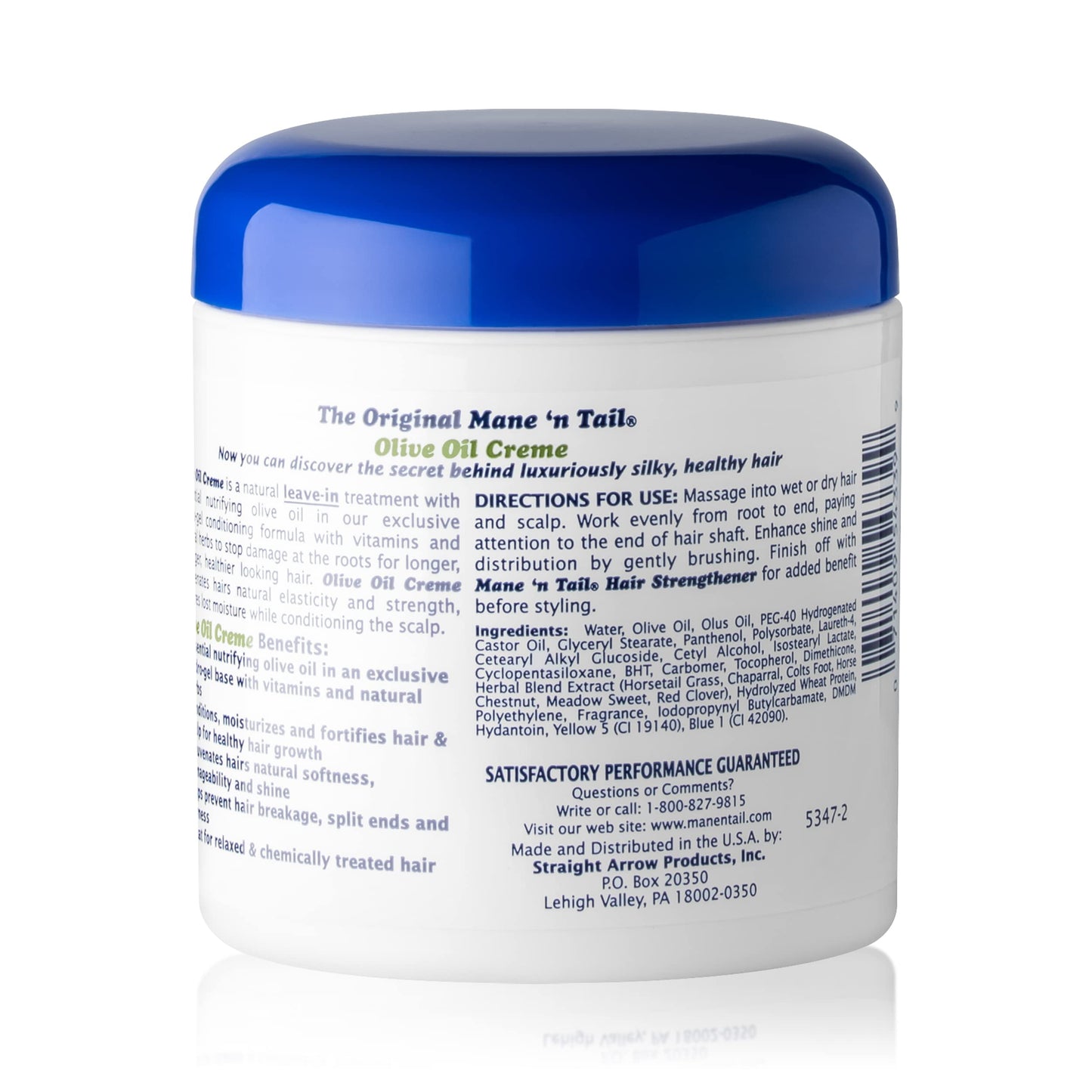 Mane 'n Tail Olive Oil Creme NATURAL MOISTURE BALANCING TREATMENT 5.5 Ounce