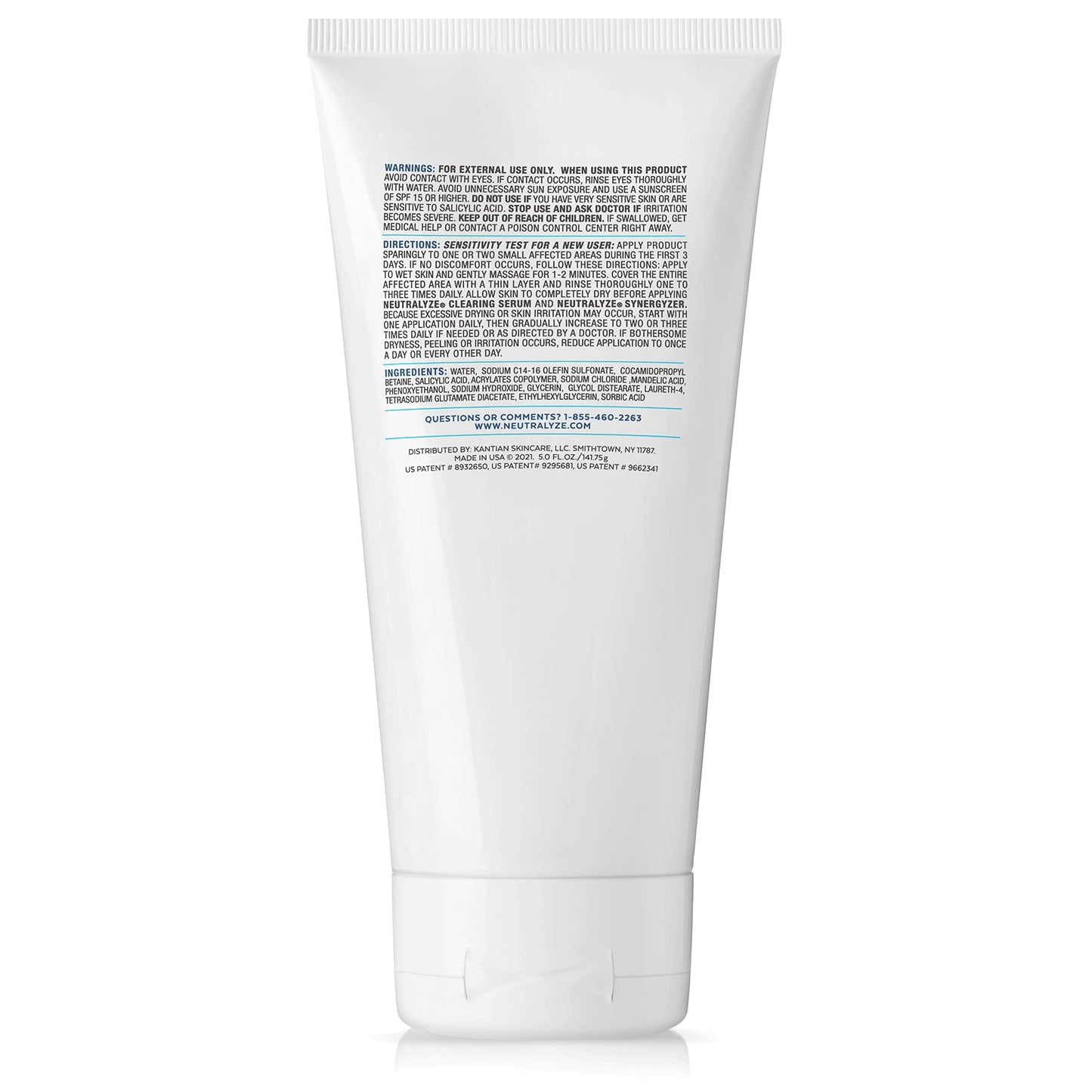 Neutralyze Acne Wash for Face with 2% Mandelic Acid & 2% Salicylic Acid - Professional Grade, A.H.A. + B.H.A. Facial Cleanser for Acne Prone Skin (90+