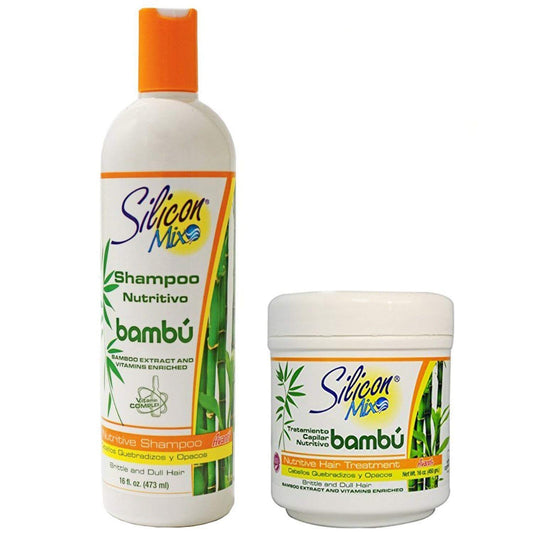 Silicon Mix Bambu Shampoo & Conditioner 16 oz Combo - Deep Conditioning Mask for Strong, Hydrated & Revitalized Hair - Restores Shine, Softness