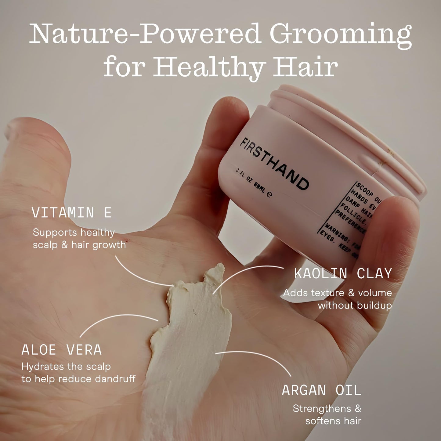 Firsthand Supply Hair Clay Pomade for Men & Women - Matte Clay Finish & Extra Strong Hold - Non-Greasy, Water-Based Organic Pomade - Easy to Restyle