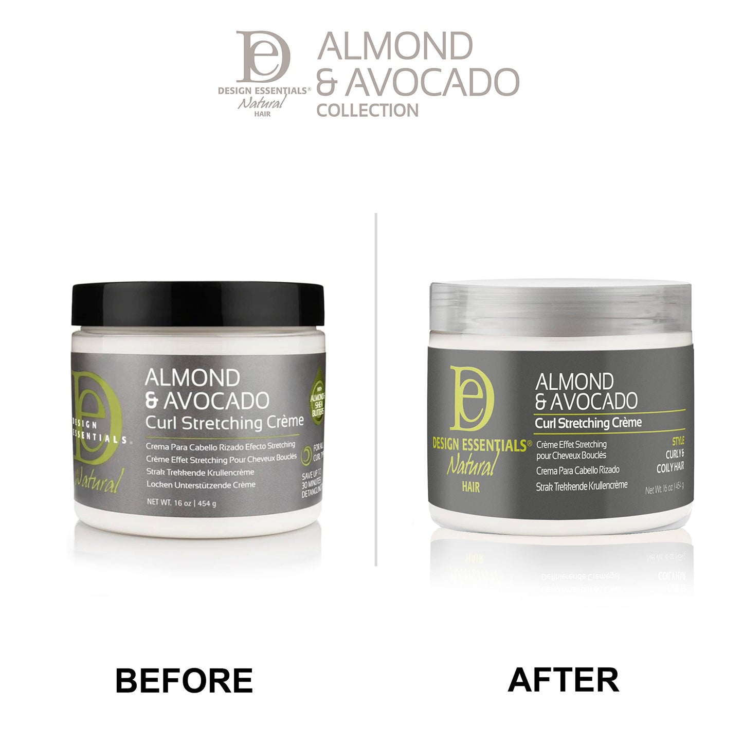 Design Essentials Natural Almond & Avocado Curl Stretching Cream For All Curl Types, Stretching Crème, 16 Fl Oz