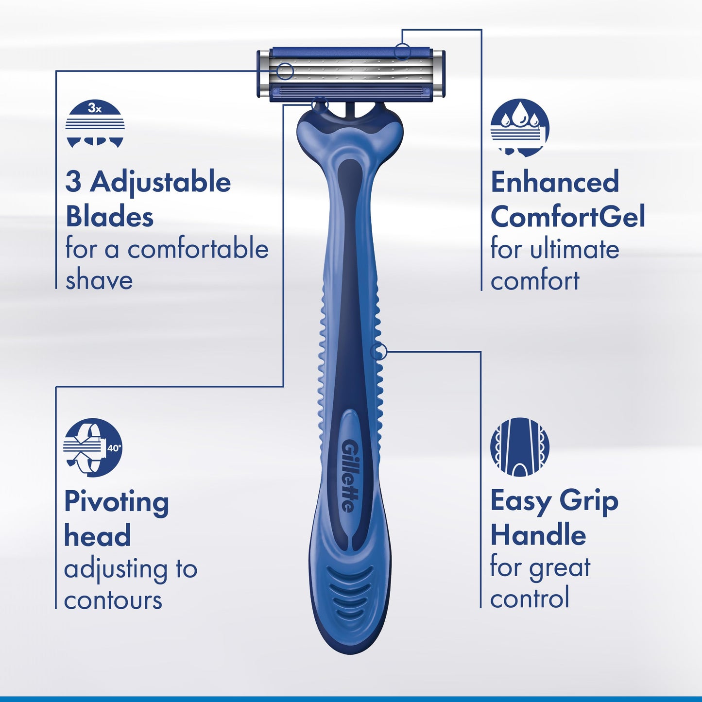 Gillette Sensor3 Comfort Men's Disposable Razors, 12 Razors Beauty and Personal Care Gillette