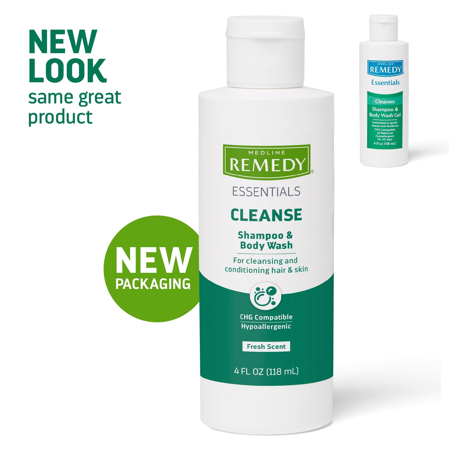 Medline Remedy ESSENTIALS Shampoo and Body Wash, 2 Fl Oz, Fresh Scent, Full Body Cleanser with Aloe, For Adults & Elderly, Easy Rinse Gel for Bath