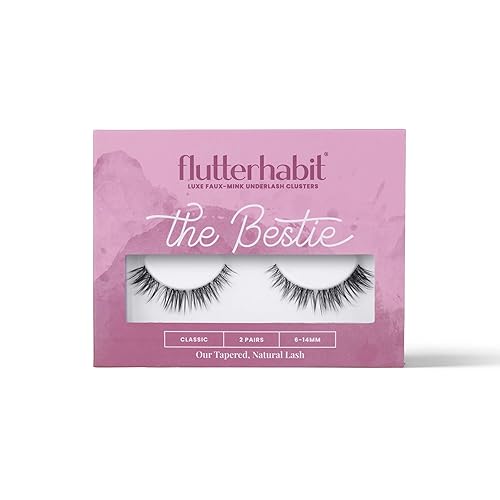 FlutterHabit The Bestie Lashes, 2 Sets of Eyelashes, DIY Lash Extensions, Up to 10 Day Lash Wear, Salon Quality Cluster Eyelashes for a Natural Look…